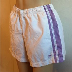 Nike White and Purple Running Shorts